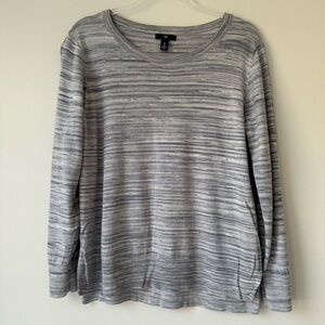 Gap Gray Striped Sweater Sz‎ L